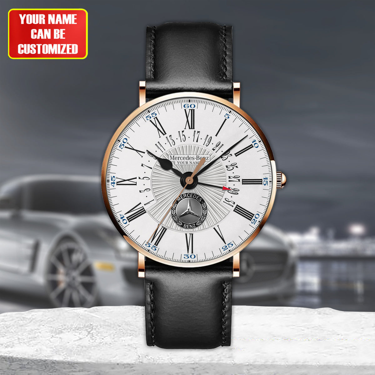 Personalized Merc - Benz Luxury Quartz Leather Watch QB280807