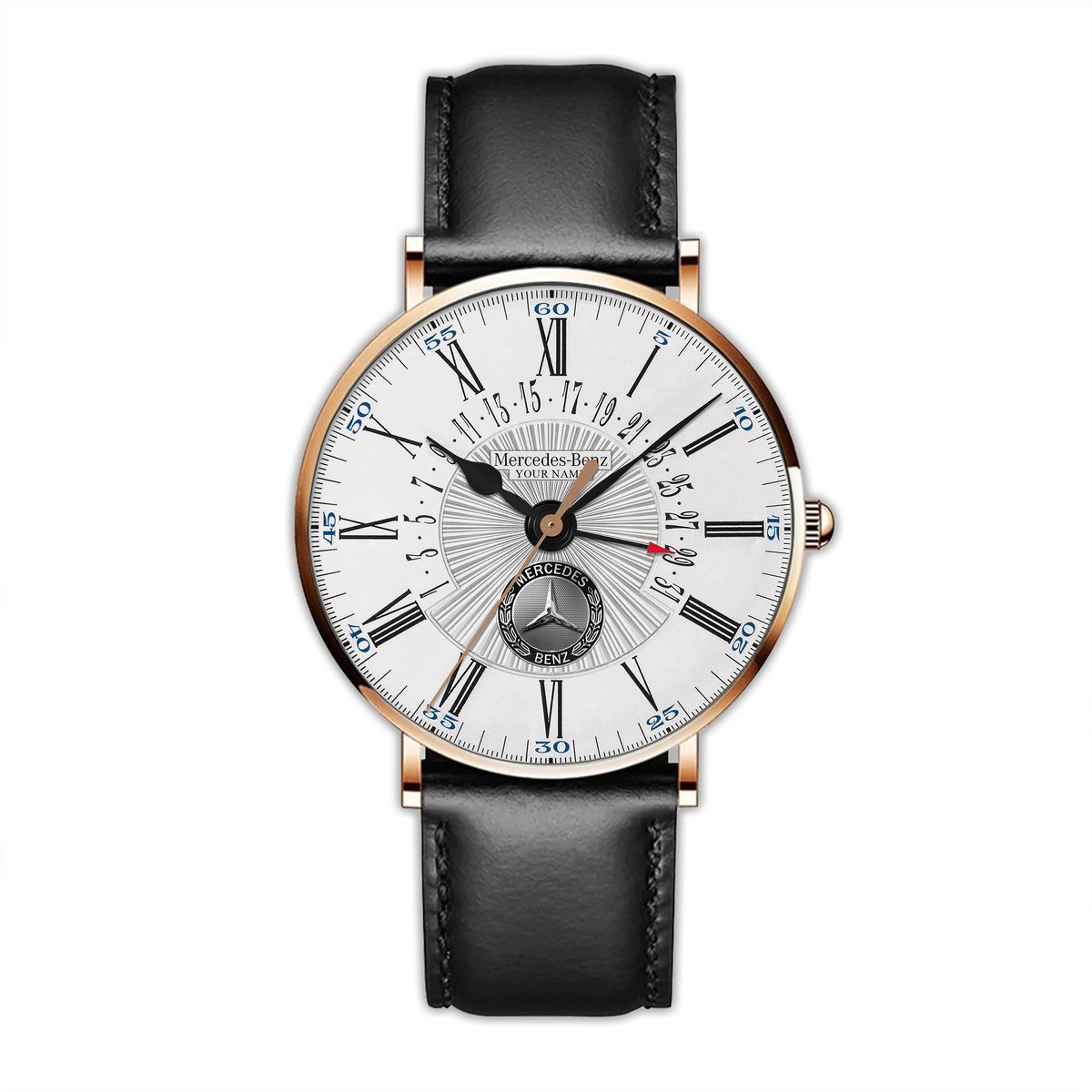 Personalized Merc - Benz Luxury Quartz Leather Watch QB280807