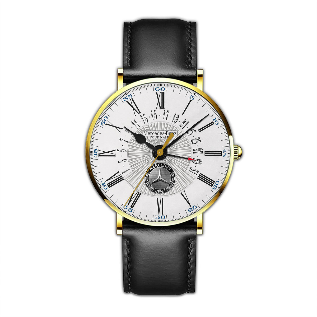 Personalized Merc - Benz Luxury Quartz Leather Watch QB280807