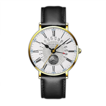 Personalized Merc - Benz Luxury Quartz Leather Watch QB280807