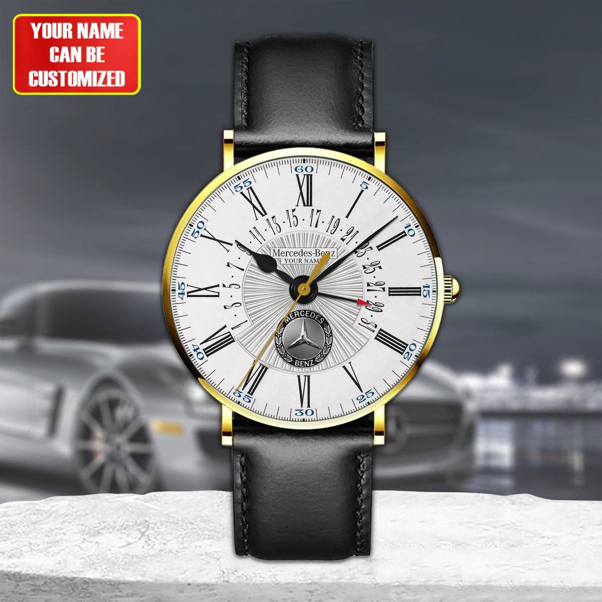 Personalized Merc - Benz Luxury Quartz Leather Watch QB280807