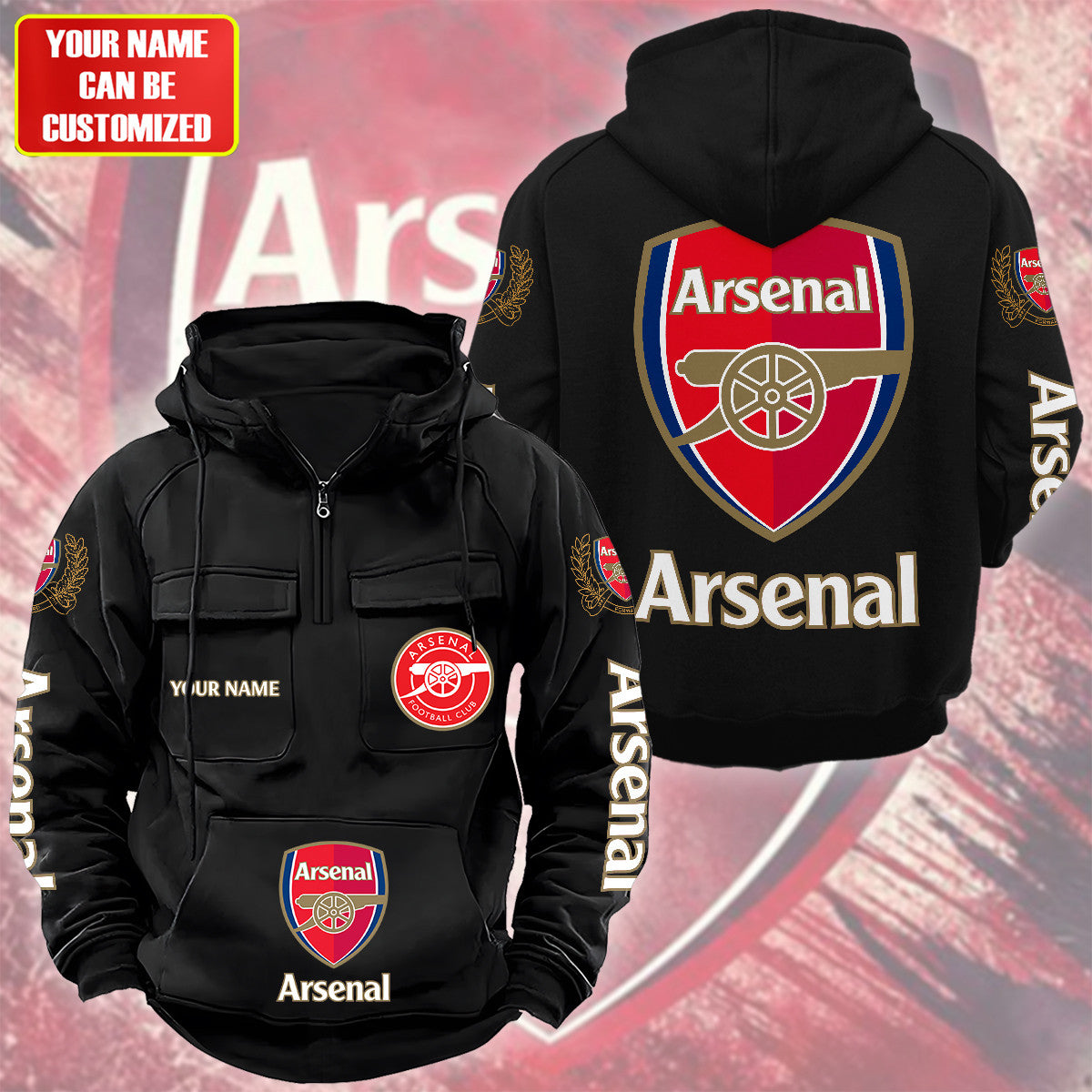 Personalized Arsenal Retro Cotton Hoodie QB280801