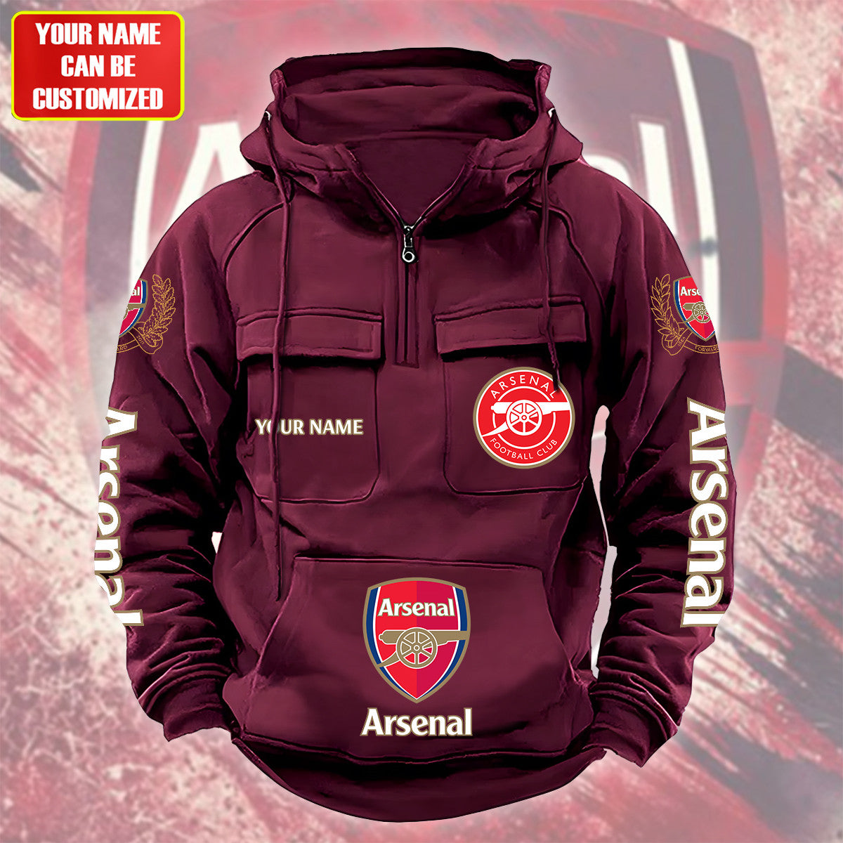 Personalized Arsenal Retro Cotton Hoodie QB280801