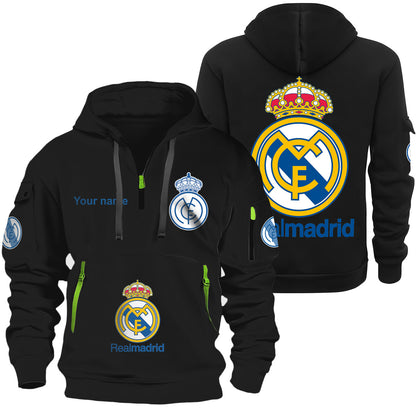 Personalized Real Madrid Zip-Hoodie Cotton Jacket Q040906