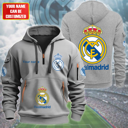 Personalized Real Madrid Zip-Hoodie Cotton Jacket Q040906