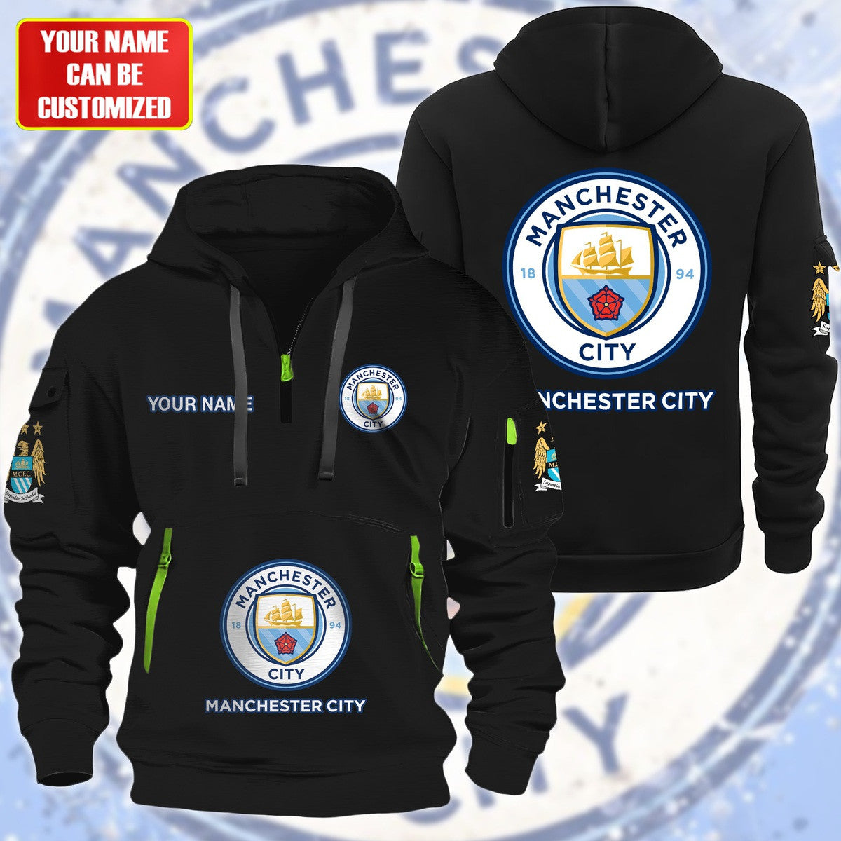 Personalized Manchester City F.C Zip-Hoodie Cotton Jacket QB300805
