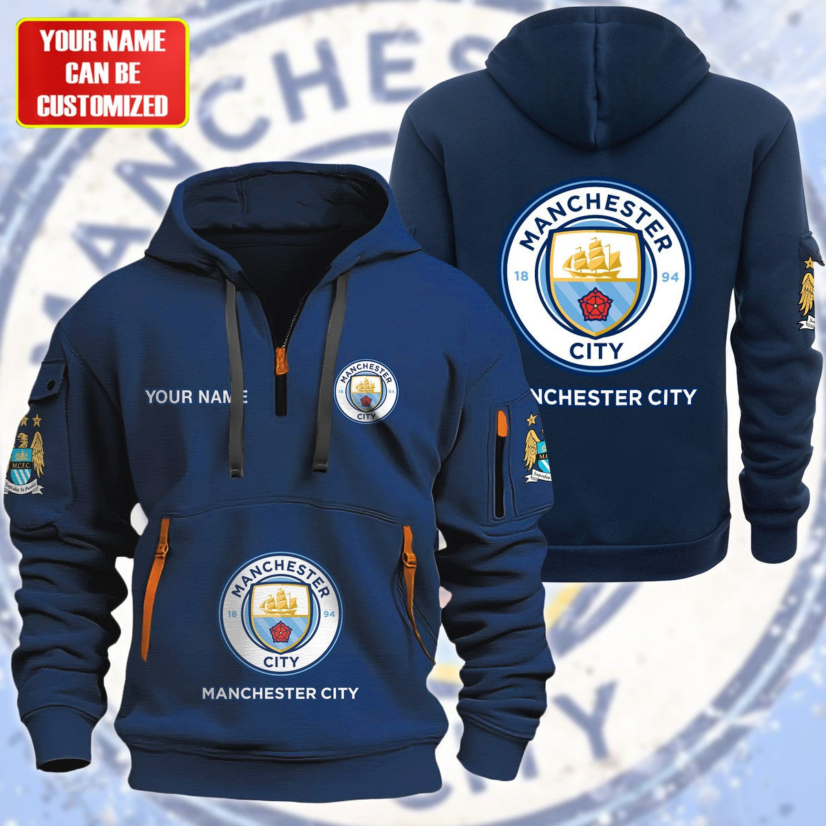 Personalized Manchester City F.C Zip-Hoodie Cotton Jacket QB300805