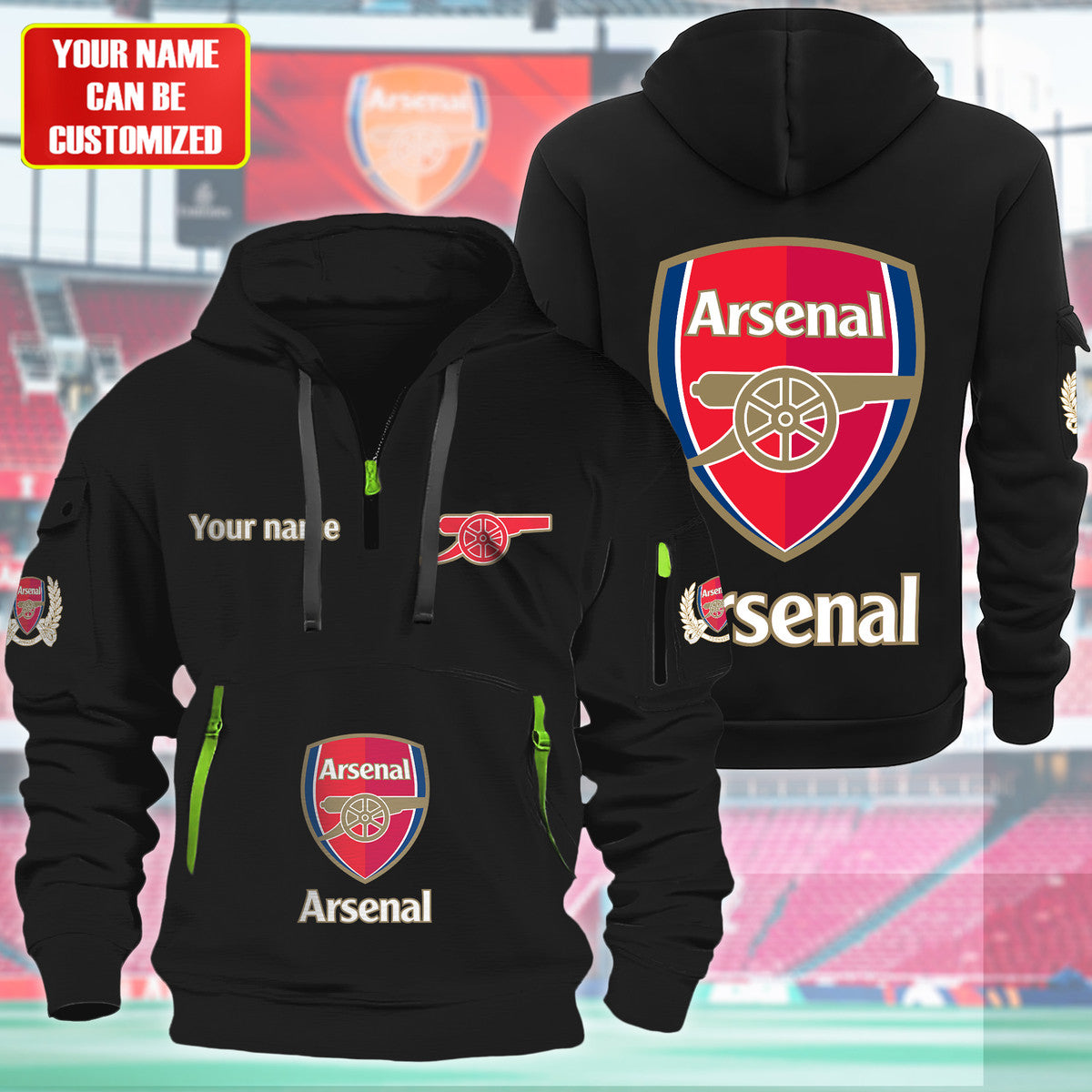 Personalized Arsenal F.C Zip-Hoodie Cotton Jacket QB040906