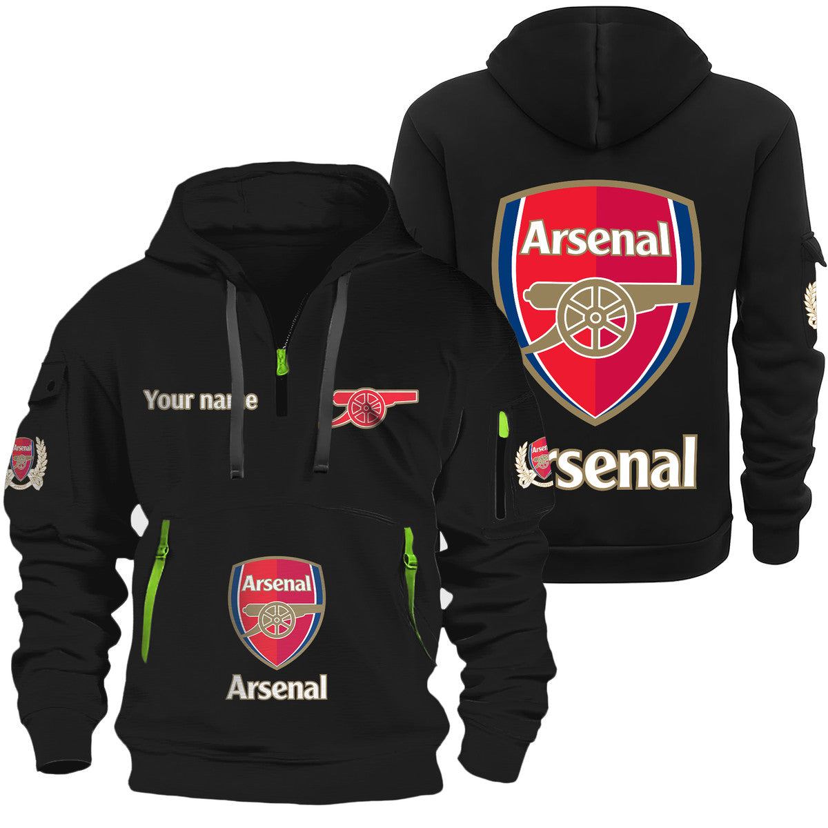 Personalized Arsenal F.C Zip-Hoodie Cotton Jacket QB040906