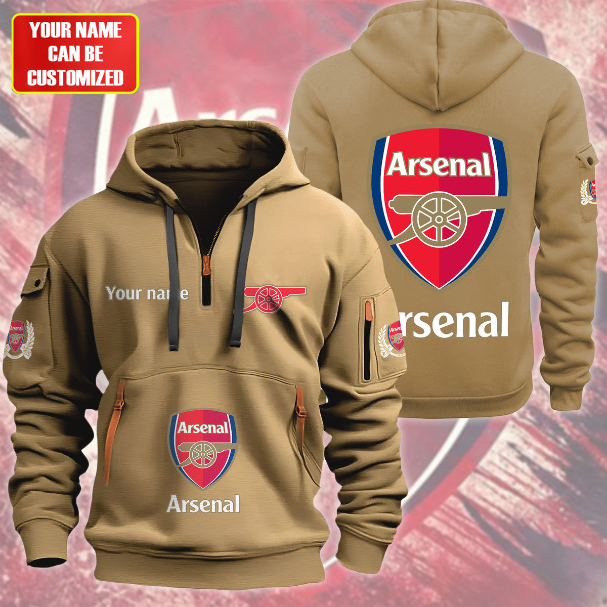 Personalized Arsenal F.C Zip-Hoodie Cotton Jacket QB040906