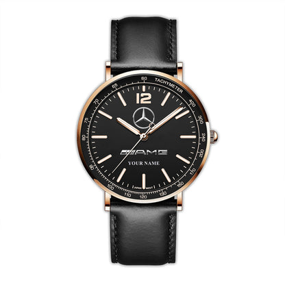 Personalized Merc AMG Luxury Quartz Leather Watch QB040906