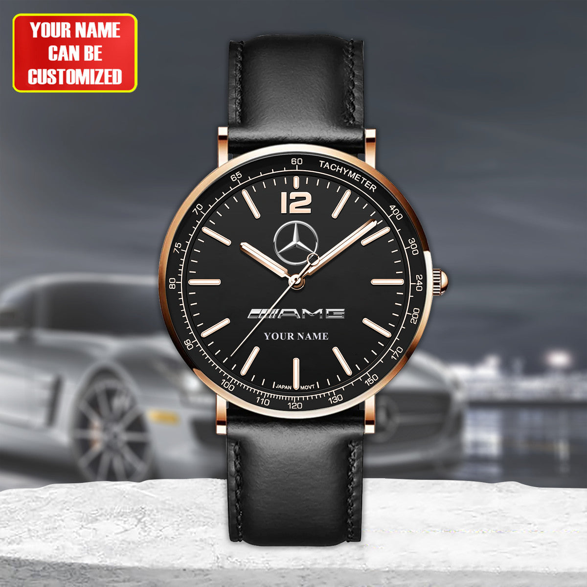 Personalized Merc AMG Luxury Quartz Leather Watch QB040906