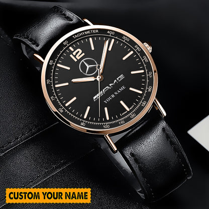 Personalized Merc AMG Luxury Quartz Leather Watch QB040906