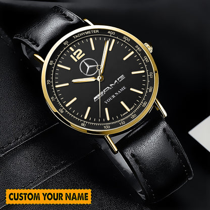 Personalized Merc AMG Luxury Quartz Leather Watch QB040906