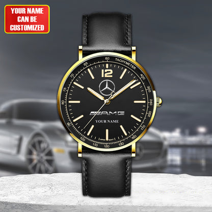 Personalized Merc AMG Luxury Quartz Leather Watch QB040906