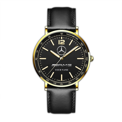 Personalized Merc AMG Luxury Quartz Leather Watch QB040906