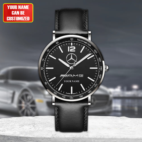 Personalized Merc AMG Luxury Quartz Leather Watch QB040906