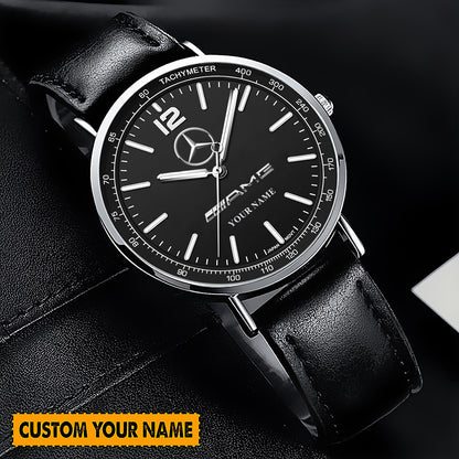 Personalized Merc AMG Luxury Quartz Leather Watch QB040906