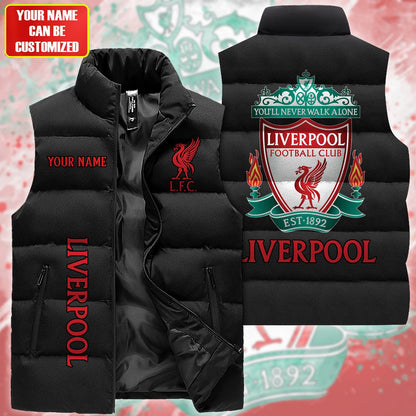 Personalized Liverpool FC Sleeveless Windproof Puffer Jacket P050905