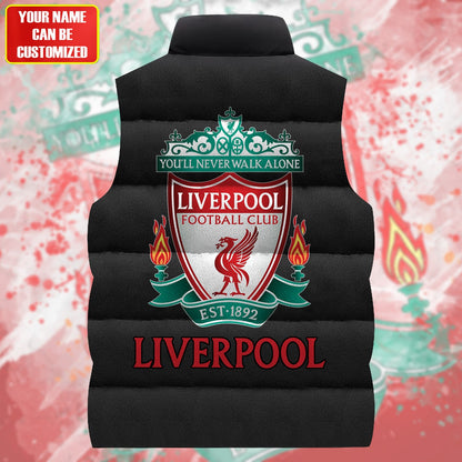 Personalized Liverpool FC Sleeveless Windproof Puffer Jacket P050905