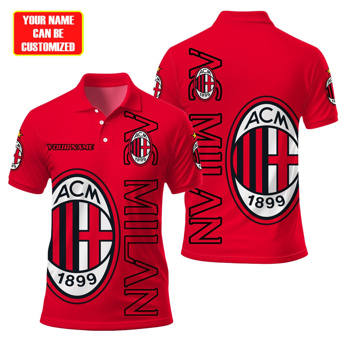 Personalized AC Milan 3D Full Printing Set , AC Milan Shirt , Hoodie , Short , Polo ,hawaii S050904