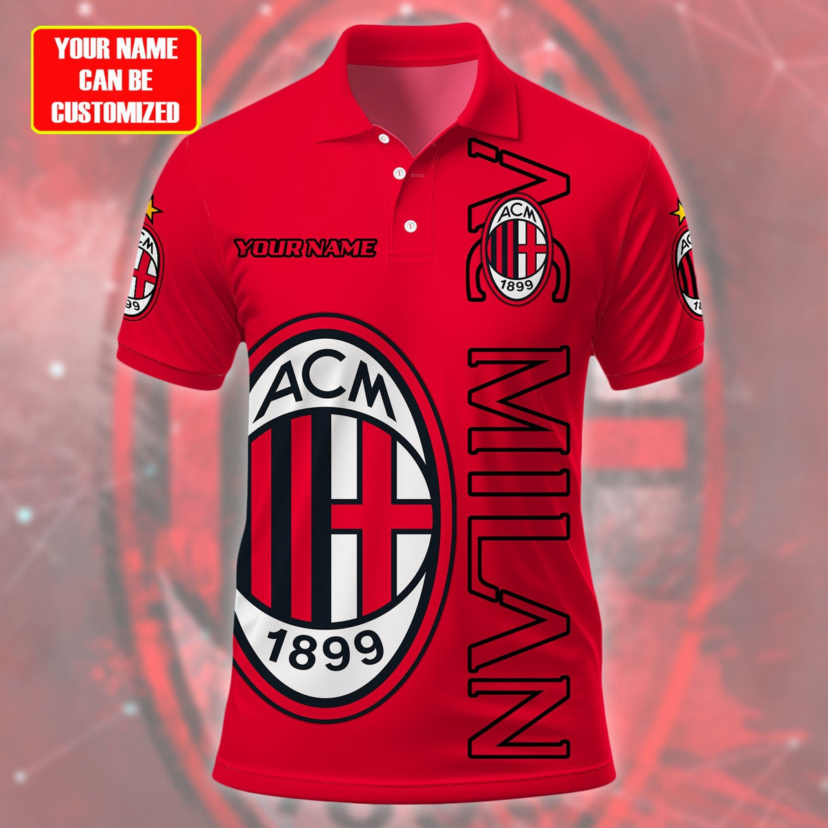 Personalized AC Milan 3D Full Printing Set , AC Milan Shirt , Hoodie , Short , Polo ,hawaii S050904