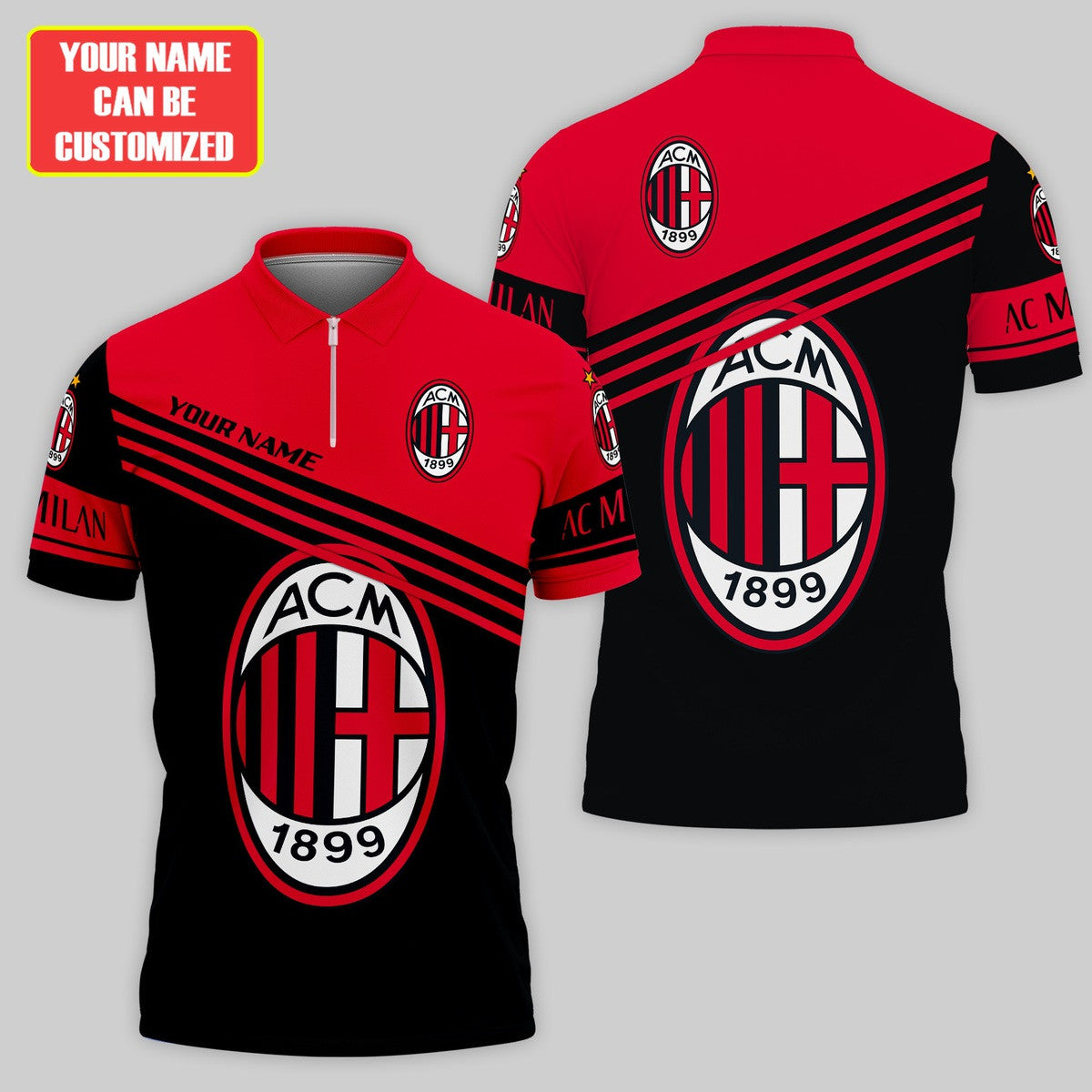 Personalized AC Milan 3D Full Printing Set , AC Milan Shirt , Hoodie , Short , Polo ,hawaii S050903