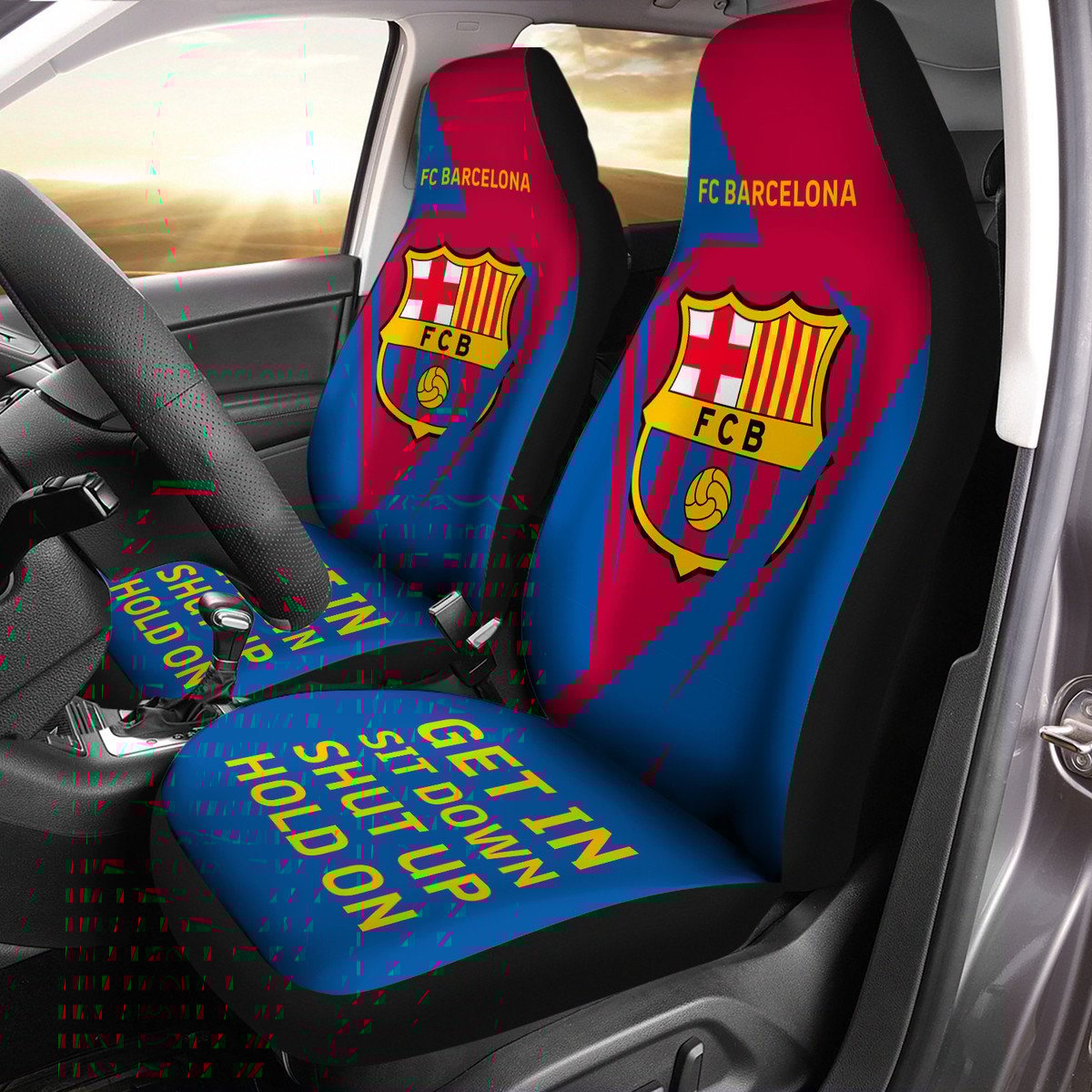 Barca Hold on Funny Car Seat Covers Universal Fit Set 2 Q110909