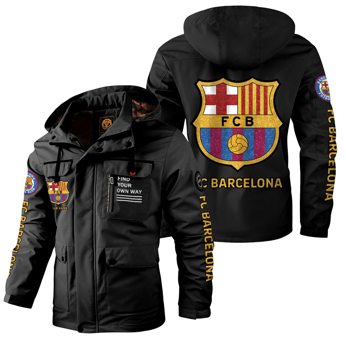 FC Barcelona Windbreaker Hooded Jacket Q040908