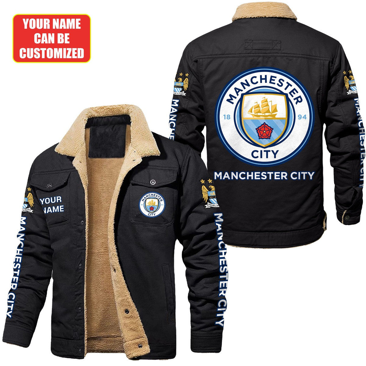 Personalized Manchester City Fleece Thermal Cotton Jacket S120910