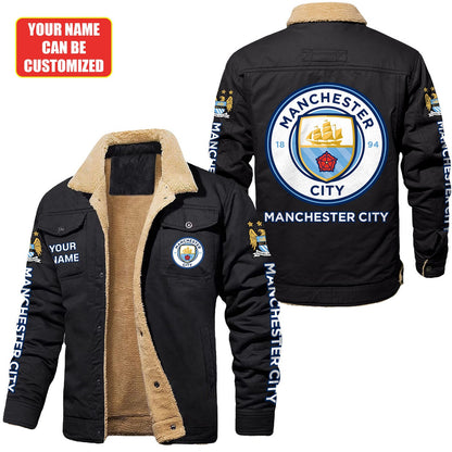 Personalized Manchester City Fleece Thermal Cotton Jacket S120910