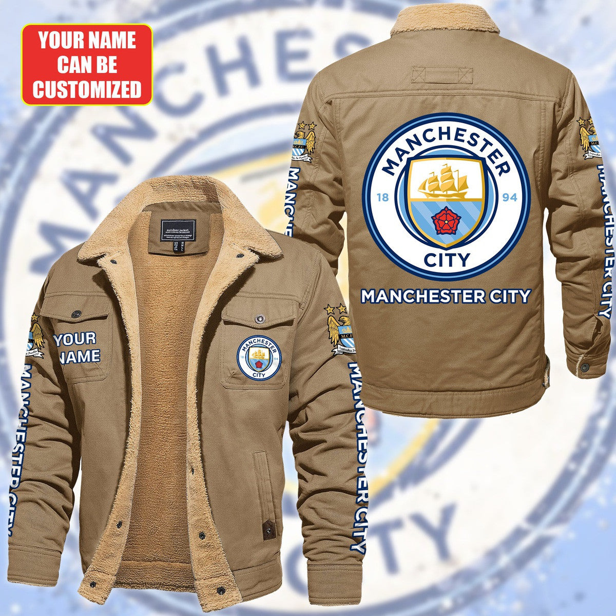 Personalized Manchester City Fleece Thermal Cotton Jacket S120910