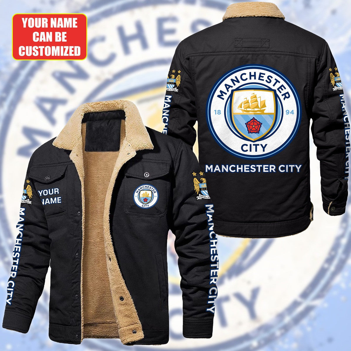 Personalized Manchester City Fleece Thermal Cotton Jacket S120910