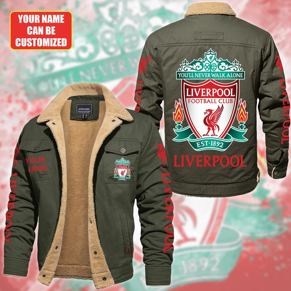 Personalized Liverpool Fleece Thermal Cotton Jacket S120911