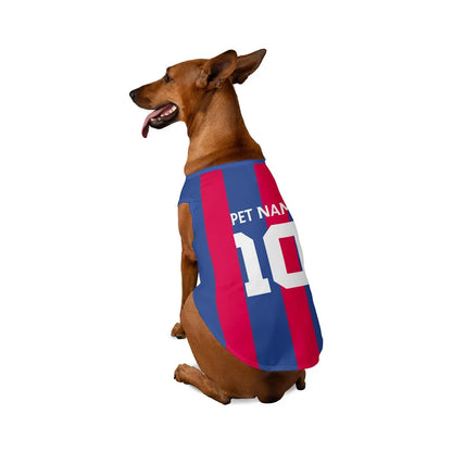 Barcelona New Kits Personalised Pet Tank Top FC (Dog Football Costume and Cat Football Costume Gift)