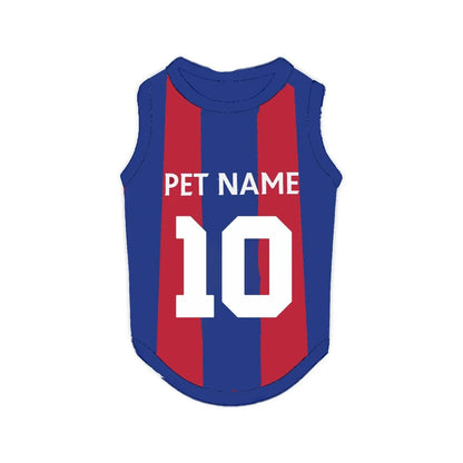 Barcelona New Kits Personalised Pet Tank Top FC (Dog Football Costume and Cat Football Costume Gift)