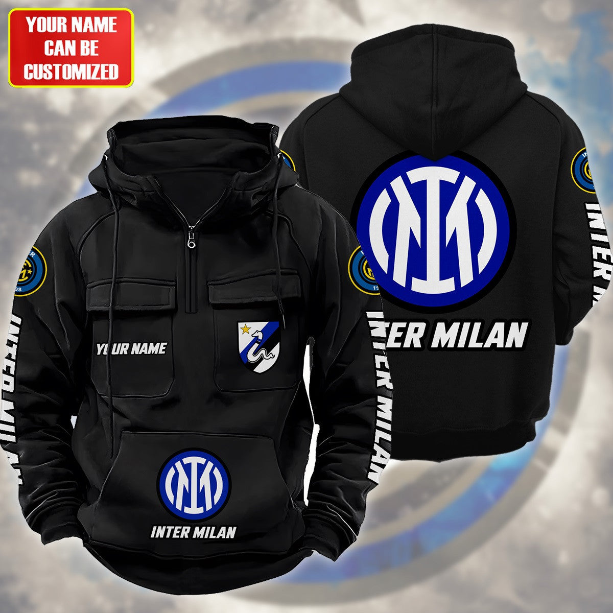 Personalized Inter Milan Retro Cotton Hoodie Q140906