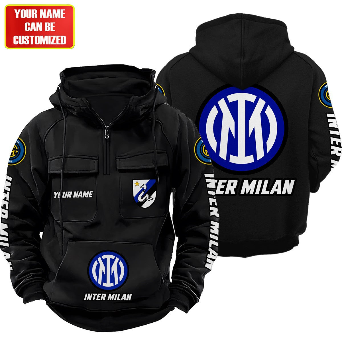 Personalized Inter Milan Retro Cotton Hoodie Q140906