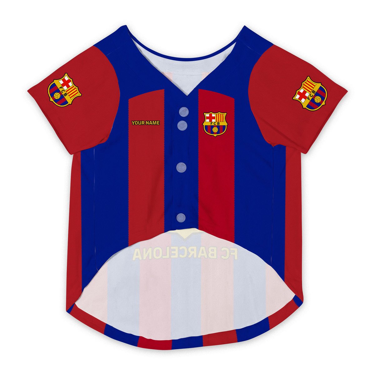 Barcelona FC Personalised Pet Baseball Jersey (Dog Football Costume and Cat Football Costume Gift) P160901