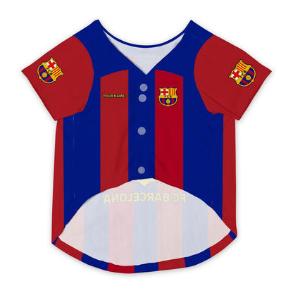 Barcelona FC Personalised Pet Baseball Jersey (Dog Football Costume and Cat Football Costume Gift) P160901