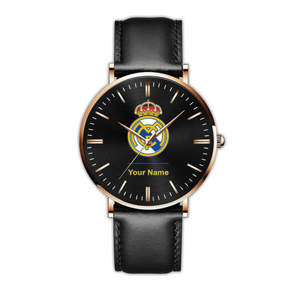 Personalized Real Madrid Luxury Quartz Leather Watch QB040909