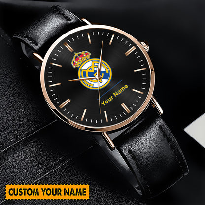 Personalized Real Madrid Luxury Quartz Leather Watch QB040909