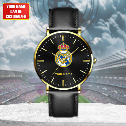 Personalized Real Madrid Luxury Quartz Leather Watch QB040909