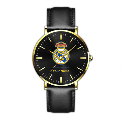 Personalized Real Madrid Luxury Quartz Leather Watch QB040909