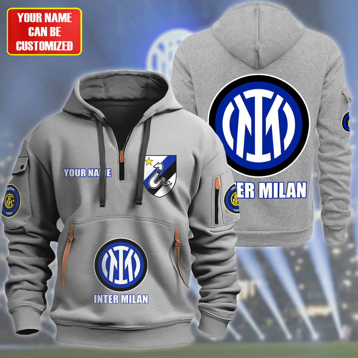 Personalized Inter Milan Zip-Hoodie Cotton Jacket Q140902