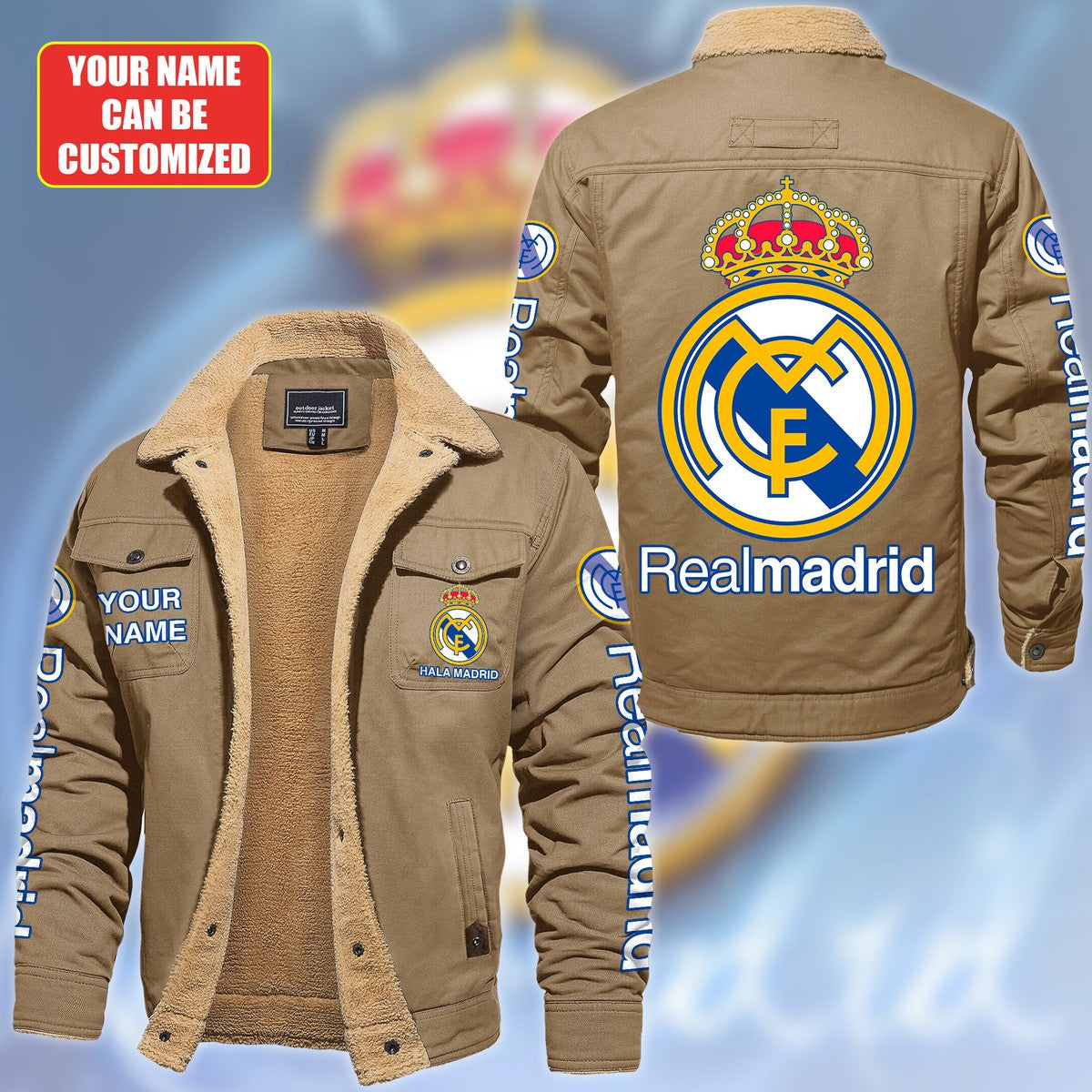 Personalized Real Madrid Fleece Thermal Cotton Jacket Q180902