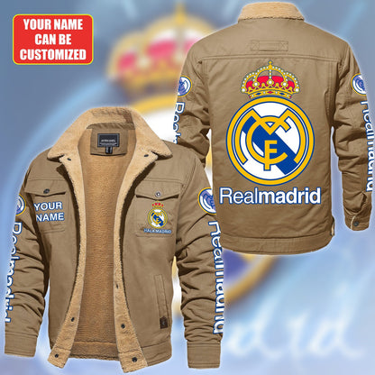 Personalized Real Madrid Fleece Thermal Cotton Jacket Q180902