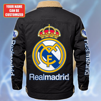 Personalized Real Madrid Fleece Thermal Cotton Jacket Q180902