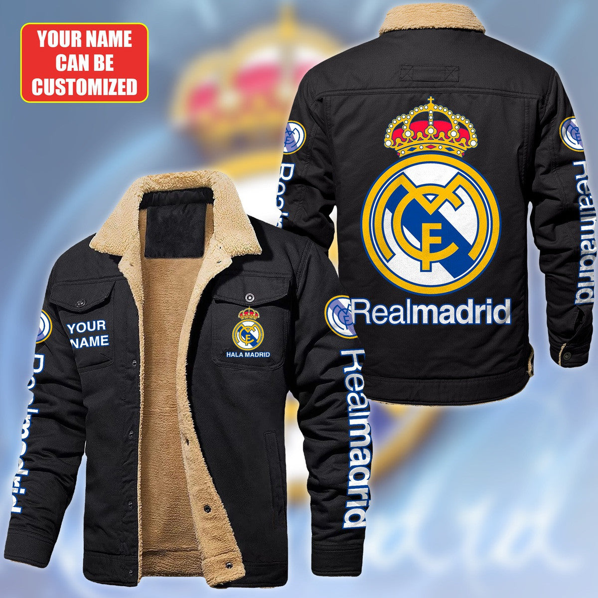 Personalized Real Madrid Fleece Thermal Cotton Jacket Q180902