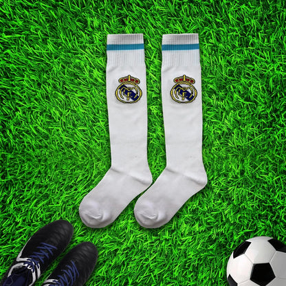 Real Madrid Ronaldo White Dragon Soccer Jersey Kit & Shorts with Socks Set for Boys and Girls Vintage Youth Sizes